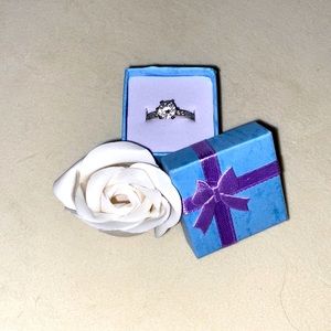 STERLING SILVER DIAMOND CZ ENGAGEMENT RING 💍